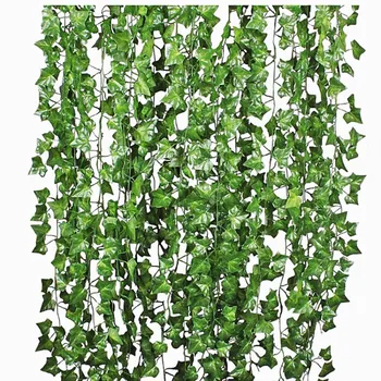 1Pc 230 cm Zelené Viniča z Hodvábu Umelé Ivy Visí Leaf Garland Rastlín, popínavých rastlín Leaf Domova Svadobné Kúpeľňa Záhradné Dekorácie