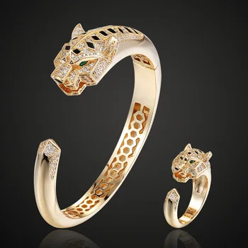 LanRuiSha Vyhlásenie Mužov Bangles Tiger Zvierat Náramok &Krúžok Šperky kubický Zirkón Láska Náramok Anel Mužov medi Výročie Šperky